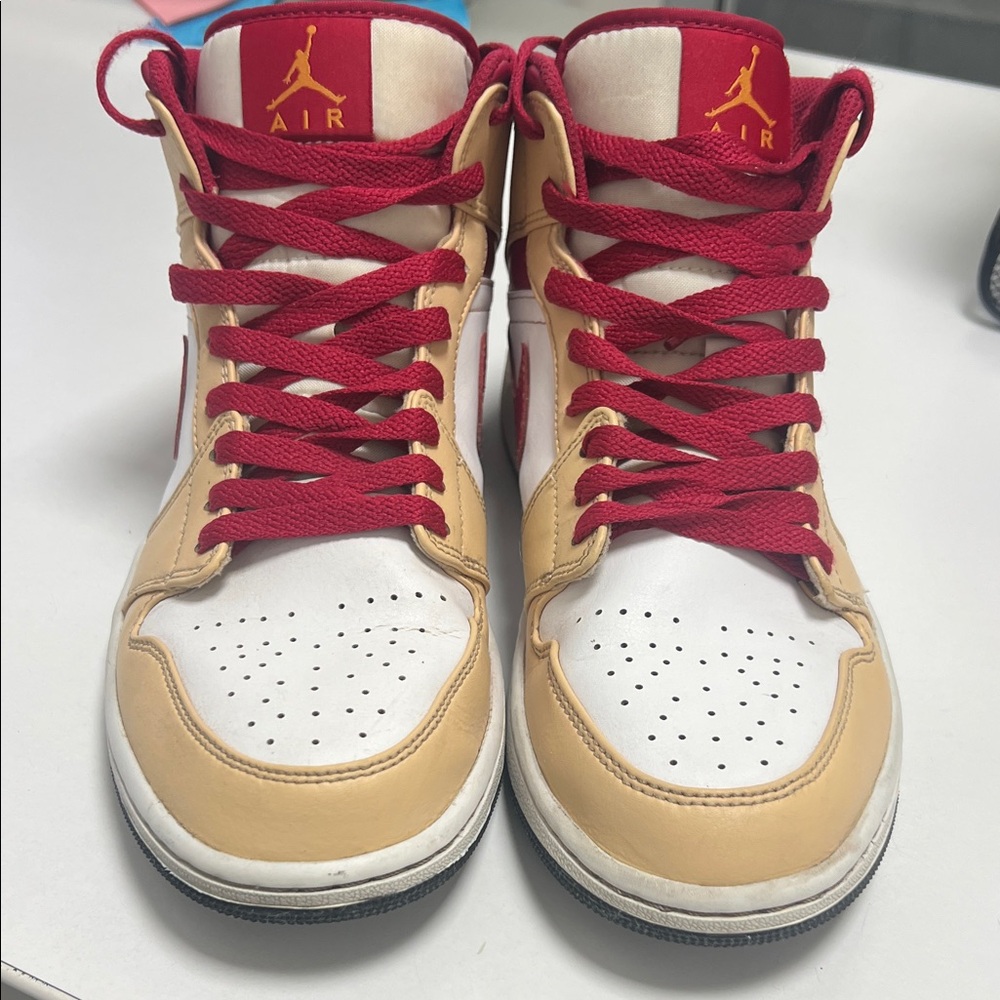 Nike Air Sneakers - Red, White, and Tan